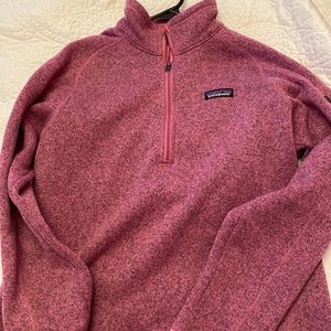 Pink Patagonia 3/4 zip pullover